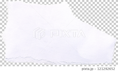 Crumpled white paper scrap with torn edges. For DIY projects, scrapbooking and collage. 121292652