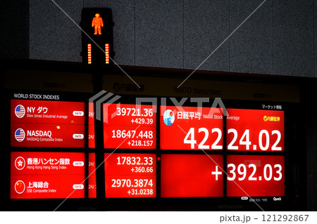 日本の東京都市景観初4万2000円台突破。3日連続史上最高値更新…株価/終値=11日、日本橋兜町 日本の東京都市景観初4万2000円台突破。3日連続史上最高値更新…株価/終値=11日、日本橋兜町 121292867