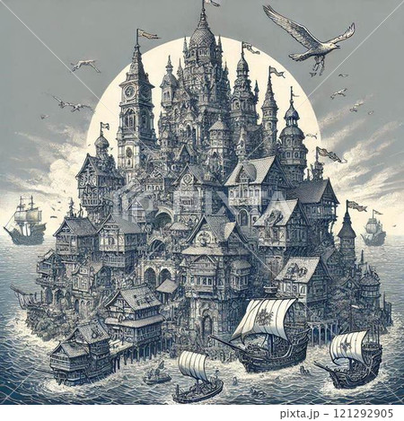 水彩で描いたクリスマスツリー 121292905