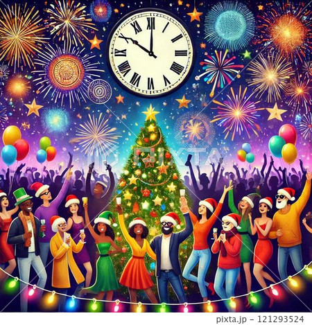 クリスマスや花火がかわいい、背景素材 クリスマスや花火がかわいい、背景素材 121293524