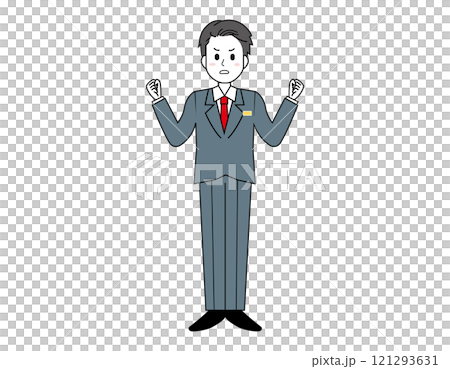 男性銷售員為顧客服務的插圖 男性商人的全身插圖 男性銷售員為顧客服務的插圖 男性商人的全身插圖 121293631