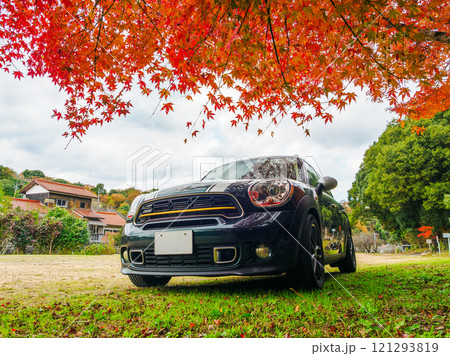 紅葉とミニクロスオーバー 121293819