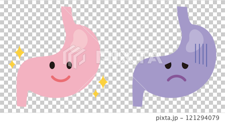Cute stomach illustration set 121294079