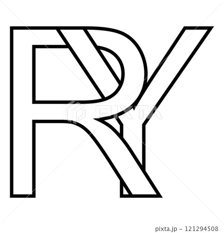Logo sign ry yr icon double letters logotype r y 121294508