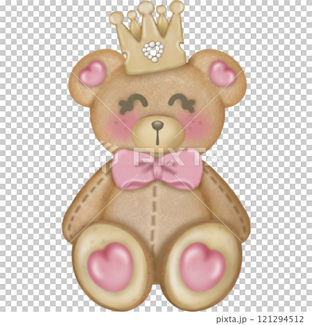 Teddy bear character cute baby girl, Hand drawn pastel color for baby newborn childish greeting cards or invitations. Colorful drawing. Teddy bear character cute baby girl, Hand drawn pastel color for baby newborn childish greeting cards or invitations. Colorful drawing. 121294512