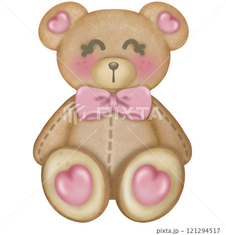 Teddy bear character cute baby girl, Hand drawn pastel color for baby newborn childish greeting cards or invitations. Colorful drawing. Teddy bear character cute baby girl, Hand drawn pastel color for baby newborn childish greeting cards or invitations. Colorful drawing. 121294517