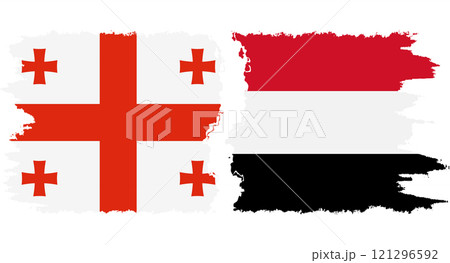 Yemen and Georgia grunge flags connection vector Yemen and Georgia grunge flags connection vector 121296592