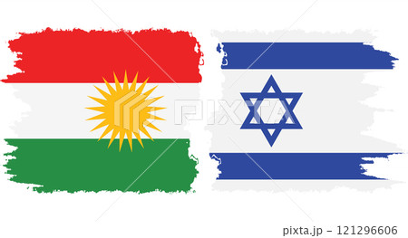 Israel and Kurdistan grunge flags connection vector Israel and Kurdistan grunge flags connection vector 121296606