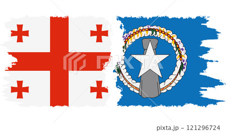 Northern Mariana Islands and Georgia grunge flags connection vector Northern Mariana Islands and Georgia grunge flags connection vector 121296724