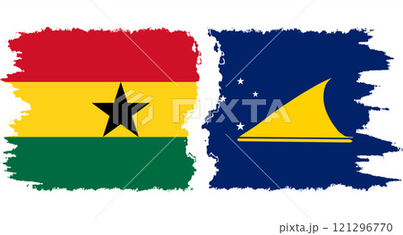 Tokelau and Ghana grunge flags connection vector Tokelau and Ghana grunge flags connection vector 121296770