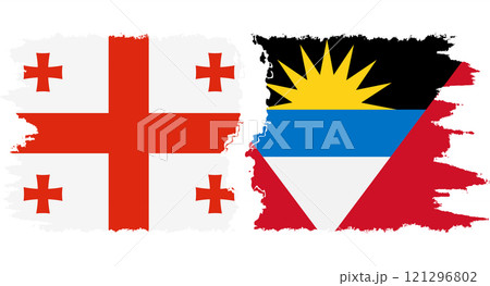 Antigua and Barbuda and Georgia grunge flags connection vector Antigua and Barbuda and Georgia grunge flags connection vector 121296802