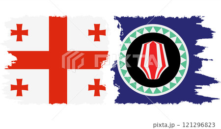 Bougainville and Georgia grunge flags connection vector 121296823