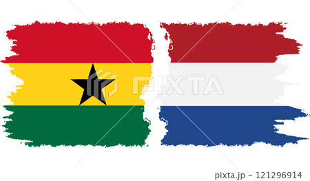 Netherlands and Ghana grunge flags connection vector Netherlands and Ghana grunge flags connection vector 121296914