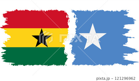 Somalia and Ghana grunge flags connection vector 121296962