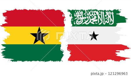 Somaliland and Ghana grunge flags connection vector Somaliland and Ghana grunge flags connection vector 121296963
