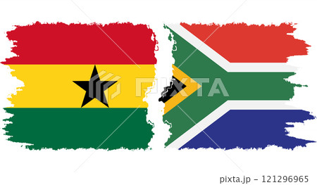 South Africa and Ghana grunge flags connection vector South Africa and Ghana grunge flags connection vector 121296965