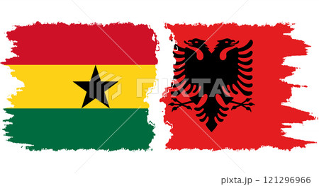 Albania and Ghana grunge flags connection vector Albania and Ghana grunge flags connection vector 121296966