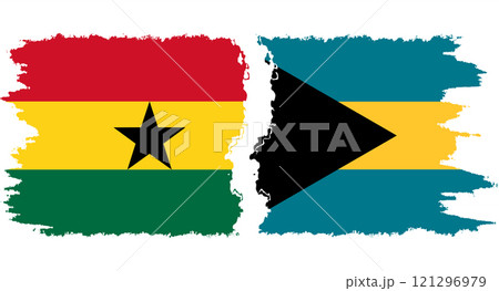 Bahamas and Ghana grunge flags connection vector Bahamas and Ghana grunge flags connection vector 121296979