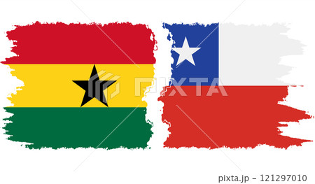 Chile and Ghana grunge flags connection vector 121297010
