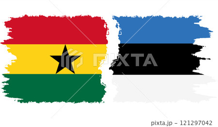Estonia and Ghana grunge flags connection vector Estonia and Ghana grunge flags connection vector 121297042