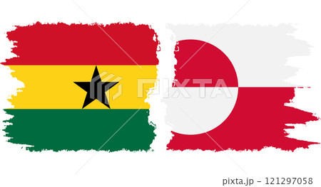 Greenland and Ghana grunge flags connection vector 121297058