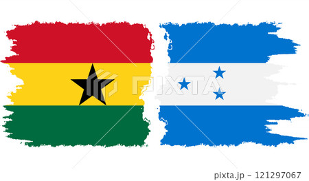 Honduras and Ghana grunge flags connection vector 121297067