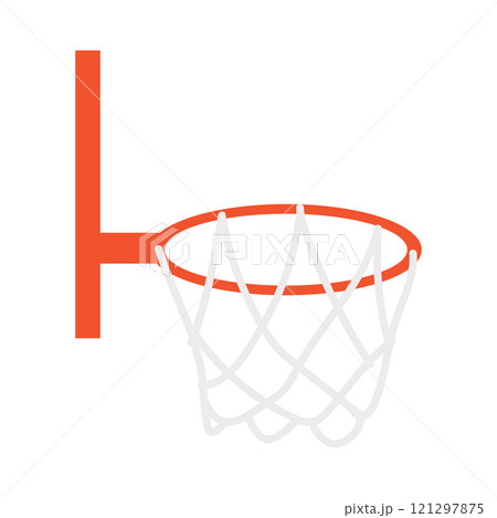 Basketball hoop and net flat 121297875