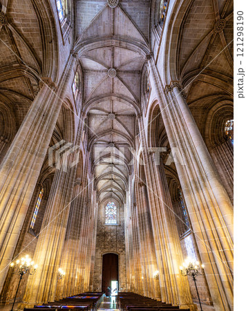 Inside the church of the Monastery of Santa Maria da Vitoria, Our Lady of the Victory at Batalha, Portugal 121298190