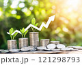 成長する金融資産のイメージ 121298793