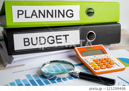 Planning budget. Binder data finance report business with graph analysis in office. Planning budget. Binder data finance report business with graph analysis in office. 121299486