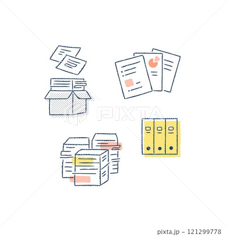 紙の書類や資料のイメージ 紙の書類や資料のイメージ 121299778