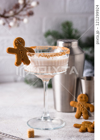 Christmas winter creamy cocktail eggnog Christmas winter creamy cocktail eggnog 121299924