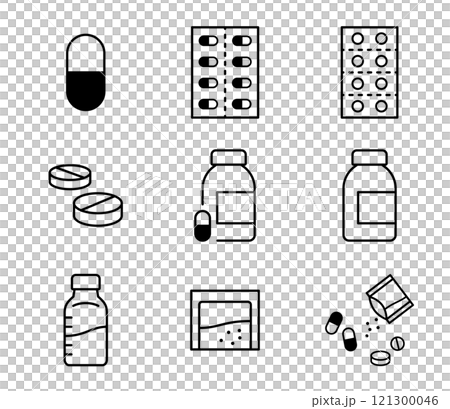 Various medicine illustration set vector Various medicine illustration set vector 121300046