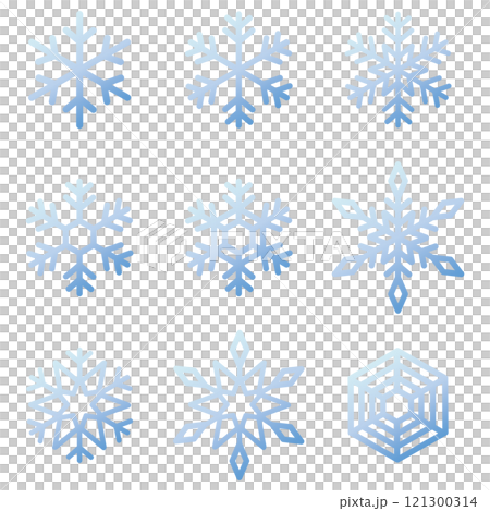 Various snowflakes set 121300314