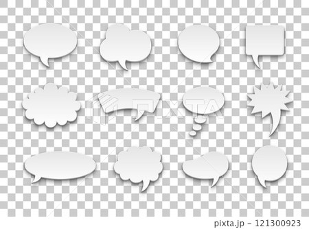 Speech bubble set volume transparent background Speech bubble set volume transparent background 121300923