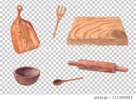 Wooden empty bowls clip art watercolor illustration in rustic style. Kitchen dark brown utensil for cereal, Acai. Cooking handmade tools for food. Template for home decor, cookbook, recipe Wooden empty bowls clip art watercolor illustration in rustic style. Kitchen dark brown utensil for cereal, Acai. Cooking handmade tools for food. Template for home decor, cookbook, recipe 121300983