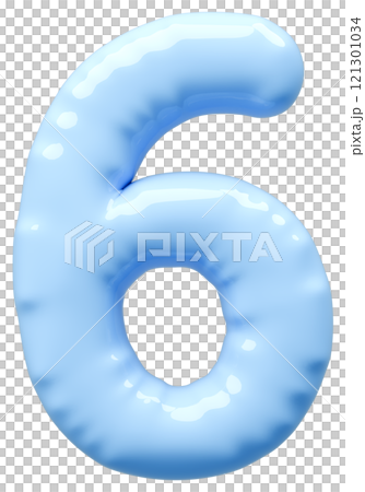 3D画像_風船_6_水色 3D画像_風船_6_水色 121301034