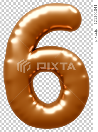 3D image_balloon_6_gold 121301041