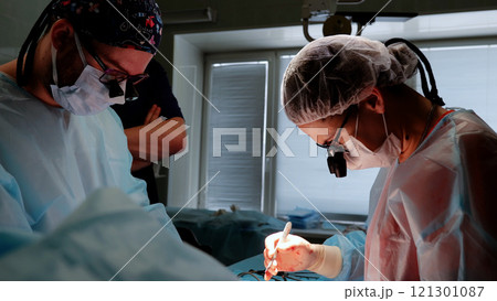 Skilled female surgeon demonstrates precision and teamwork in the operating room, highlighting the vital role of healthcare professionals in life saving surgeries Skilled female surgeon demonstrates precision and teamwork in the operating room, highlighting the vital role of healthcare professionals in life saving surgeries 121301087