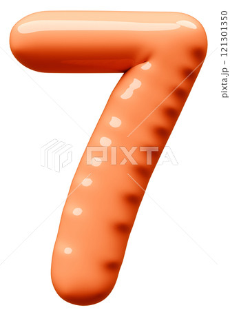 3D画像_風船_7_オレンジ 3D画像_風船_7_オレンジ 121301350