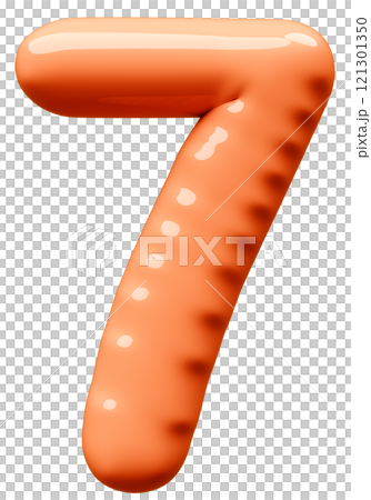 3D画像_風船_7_オレンジ 3D画像_風船_7_オレンジ 121301350