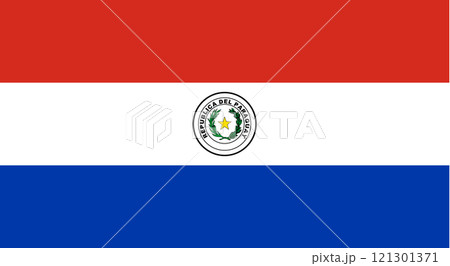 Paraguay flag in official colors, dimensions and aspect ratio. Vector flag symbolizing national pride, identity, heritage, patriotism and authority Paraguay flag in official colors, dimensions and aspect ratio. Vector flag symbolizing national pride, identity, heritage, patriotism and authority 121301371