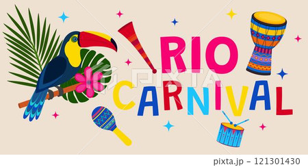 Rio Carnival. Poster, banner, placard, poster. 121301430