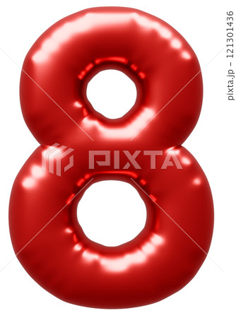 3D画像_風船_8_赤 3D画像_風船_8_赤 121301436