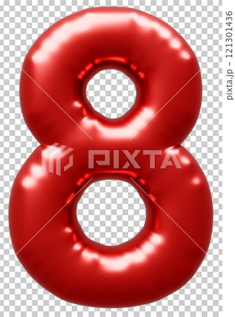 3D画像_風船_8_赤 3D画像_風船_8_赤 121301436