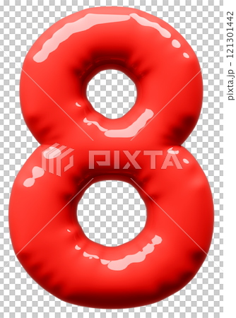 3D画像_風船_8_赤 121301442