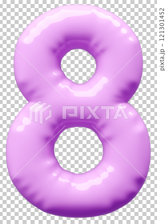 3D画像_風船_8_紫 3D画像_風船_8_紫 121301452