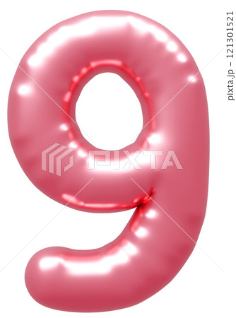 3D画像_風船_9_ピンク 121301521