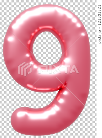 3D画像_風船_9_ピンク 121301521
