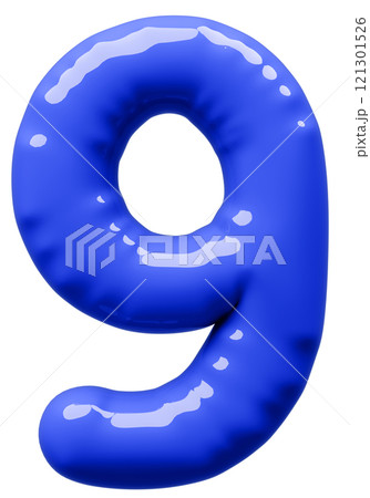 3D画像_風船_9_青 121301526